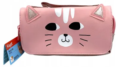 Produktbild von Kayet Federmäppchen Rosa Katze 2 Fächer für die Schule