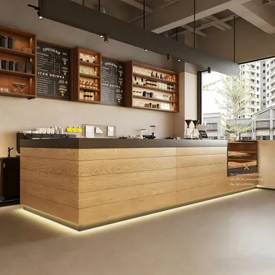 Immagine prodotto di Bancone moderno per bar, bancone semplice per cassa, bancone angolare, bancone per cassa per pasticceria 240×60 cm /YMSBT-ZJ-240/