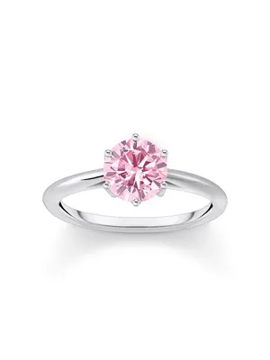 Produktbild von Thomas Sabo TR2474-051-9 Silber-Ring für Damen Pinkfarbener Stein, 54/17,2
