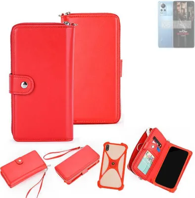 Produktbild von K-S-Trade 2in1 Schutzhülle Portemonnee Handyhülle mit Bumper kompatibel mit Infinix Note 12 Turbo Hülle Case Etui Geldbörse Smartphone rot (1x)