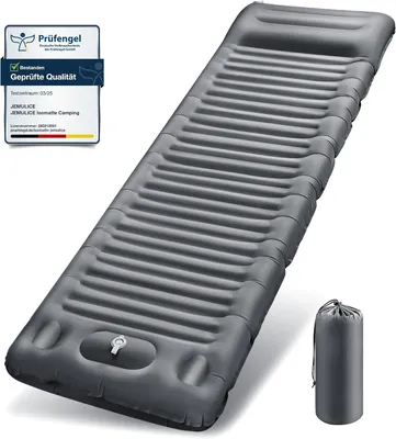 Produktbild von Camping Luftmatratze 12 cm, mit Fußpumpe und Kissen, 200 cm x 68 cm, für Camping