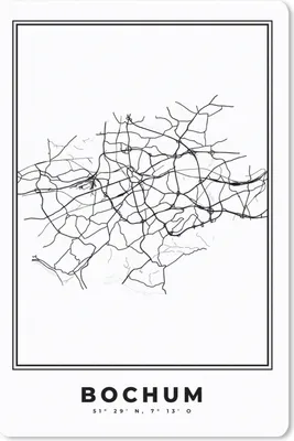 Produktbild von MuchoWow® Mauspad Mousepad Deutschland - Bochum - Stadtplan - Karte - Schwarz-Weiß - Karte 40x60 cm - Mousepads - Maus Mat - Pad - Mausunterlage - Schreibtisch Accesoire