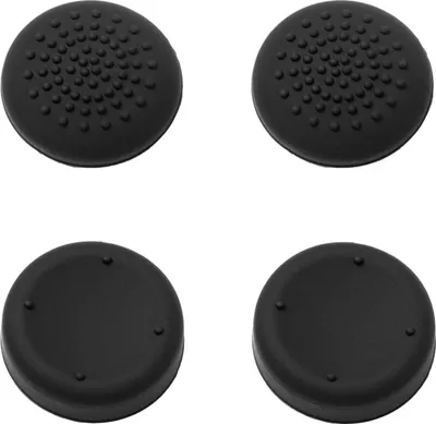 Produktbild von Qubick ACMU0063, PlayStation 4, PlayStation 5, Kappe mit Daumengriff, Schwarz, Silikon, Sony, 4 Stück(e)