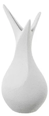 Vase mit Keramikspießen, Weiß/Sand, 39 x 18 x 18 cm