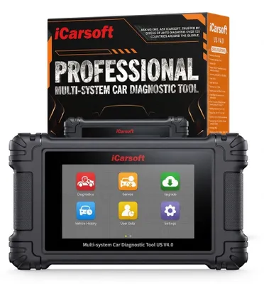 Produktbild von iCarsoft US V4.0 OBD2 Diagnosegerät kompatibel mit Ford GM Chrysler & US-Modelle – Profi-Scanner mit CAN-FD, DoIP, Service-Reset inkl. Updates