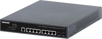 Zdjęcie produktu dla Intellinet 562003, Zarządzany, L2+/L3, Gigabit Ethernet (10/100/1000), Obsługa PoE, Możliwości montowania w stelażu, 1U
