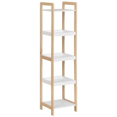 Zdjęcie produktu dla BUT HOMCOM, Wolnostojący, MDF, Biały, Naturalny, Uniwersalne, 25 kg, 5 pół.