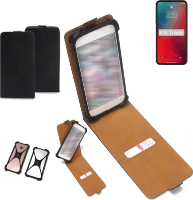 Produktbild von K-S-Trade Handyhülle Schutzhülle kompatibel mit Apple iPhone 12 Pro Hülle Case Cover Flip Style Bumper schwarz 1x