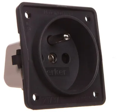 Immagine prodotto di Berker 961952505 Presa di corrente con spinotto di messa a terra antracite, inserti Integro opachi