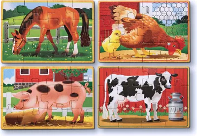 Produktbild von MELISSA Holzpuzzle Bauernhof Tiere 4wz 13793