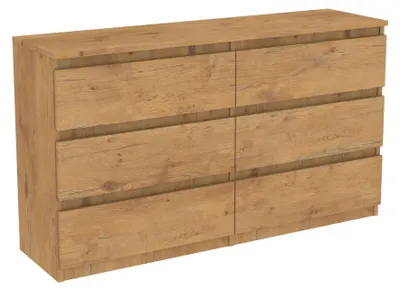 Image de Commode "LanceLot" en chêne avec tiroirs, 140 cm de largeur, 6 tiroirs, spacieuse. FABRICANT