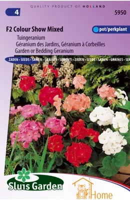 Immagine prodotto di F2 Color Show semi misti – Gerani da giardino, piante da vaso e da aiuola – – vivace miscela di fiori per giardini e balconi