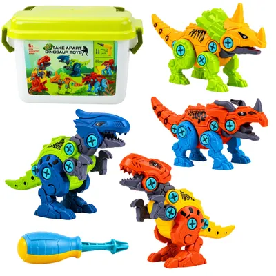 Produktbild von Dinosaurier-Baustein-Schraubset mit Schraubendreher 4-in-1