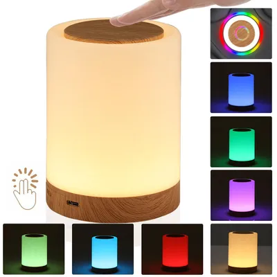 Produktbild von LED Nachtlicht Tischlampe Touch Dimmbar Nachttischlampe, RGB Farbwechsel, 4 Modi Tischlampe, für Camping Schlafzimmer Kinderzimmer