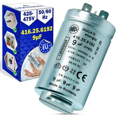 Startcondensator 9 µF, 425 V, 50/60 Hz, -25 bis +70 °C