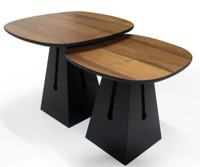 Zdjęcie produktu dla Zestaw 2 stolików kawowych okrągłe designerskie stoliki kawowe stylowe stoliki boczne