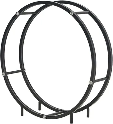 Imagen del producto de Estantería para leña - Soporte para leña exterior - Almacenamiento de leña para chimenea - Acero resistente - 70x20x70 cm - Negro