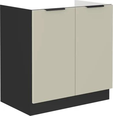 Produktbild von Spülenschrank AGAFIJA – Breite 80 cm, Cashmere / Schwarz