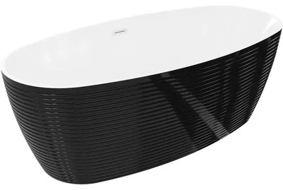 Obrázek produktu pro Mexen Lira volně stojící vana vzor 170 x 80 cm, bílá/černá, bílý přepad - 52831708075-20