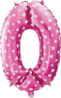 Obrázek produktu pro Nafukovací číslice '0' růžová 61 cm