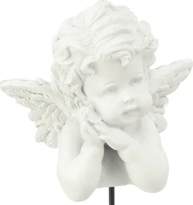 Produktbild von Engel Figuren Dekostecker in Weiß als Grabschmuck und Friedhofsdeko, Wetterfestes Polyresin, 6er Set 5cm, 6 Stück