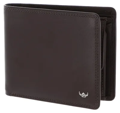Zdjęcie produktu dla Skórzany portfel Golden Head Polo RFID Protect z zamkiem błyskawicznym 1395 ciemnobrązowy