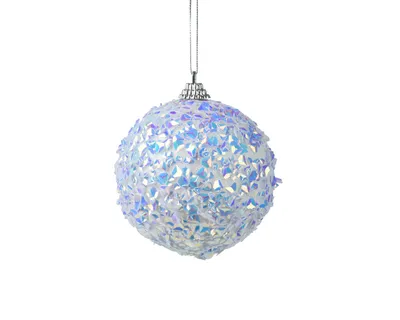 Productafbeelding van Kerstbal foam d10l10 cm wit Decoris