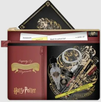 Produktbild von Blue Sky Studios Harry Potter Federmäppchen mit mehreren Taschen und Tragetasche, Federmäppchen mit Reißverschluss zur Aufbewahrung von Schrein für Harry Potter-Fans, 34 x 25 cm,