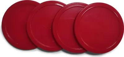 Produktbild von Pegasi Airhockey Pucks - 64mm - 4 Stück - Passend für 6ft and 7ft Airhockey Tisch - Air Hockey Table für Zuhause - Airhockey Zubehör - Röt