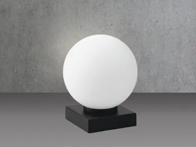 Produktbild von LED Tischlampe Schwarz Lampenschirm Opalglas Kugel - stylishe Nachttischleuchte