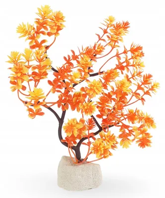 Produktbild von Aquarium Pflanzen Künstlich, 22 cm Bonsai Kuenstlich mit Natursteinsockel 22 cm