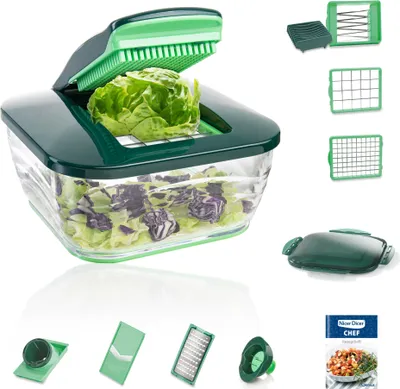 Produktbild von Genius Nicer Dicer Chef (15 Teile) Obst & Gemüseschneider Allesschneider Julietti-Schneider Multi-Schneider; A27060