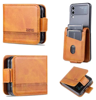 Immagine prodotto di Custodia Galaxy Z Flip3, portafoglio con chiusura magnetica e supporto, custodia in pelle per Samsung Galaxy Z Flip 3 5G giallo