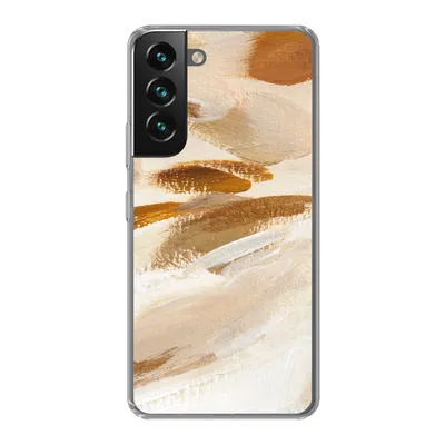 Produktbild von MuchoWow® Handyhülle Schutzhülle Hülle für Samsung Galaxy S22 Farbe - Beige - Weiß Silikon Softcase Handy Hülle - Mobiltelefonhülle