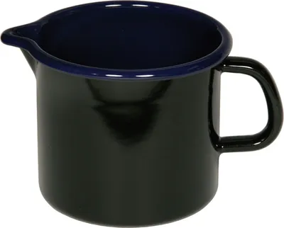 Produktbild von Riess Emaille Schnabeltopf Ø16 cm 2 l, schwarz / kobaltblau Hotel profi Hotel Profi