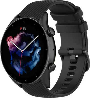 Produktbild von Strap-it Amazfit GTR 3 Luxus-Silikonarmband (Schwarz)