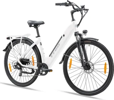 Produktbild von TTGO HZ-28ST Elektrisches Fahrrad - 250W Motor 36V20AH Akku 28 Zoll Reifen Mechanische Scheibenbremsen - Weiß