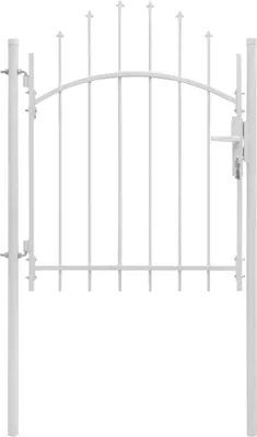 Image de vidaXL Porte de jardin acier 1x1,75 m blanc