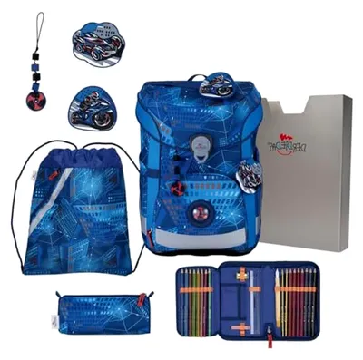 Produktbild von Schulranzen ErgoFlex Easy Set 6-teilig Turbo Speed blau