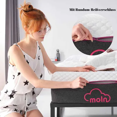 Produktbild von MOLN Memoryschaum Matratze 140x200 Reißverschluss, CoolerTex Technologie Matratzen (24 cm Höhe Härtegrad H2/H3) Anja