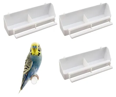 Produktbild von Vogelfutternapf, 3 Stück, Weiß, Kunststoff, für Vögel