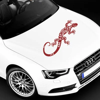 Produktbild von Aufkleber - Autoaufkleber "Abstrakt Gekko" 30cm x 12cm dunkelrot - Tuning Carystyling Heckscheibe Auto