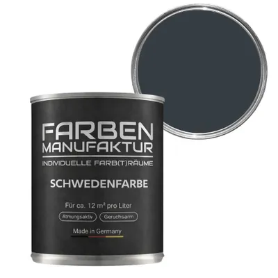 Produktbild von Schwedenfarbe Holzfarbe Holzlack Wetterschutzfarbe deckend 5L - Anthrazitgrau