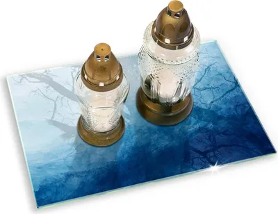 Produktbild von Unterlage für Kerzen Minimalistisch Glas Gummifüße - 80x52 cm - Abstrakter Hintergrund