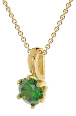 Produktbild von trendor Damen-Kette 925 Silber Vergoldet Mit Synthetischem Smaragd 68854-45