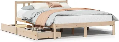 Image de Cadre de lit sans matelas 135x190 cm bois de pin massif