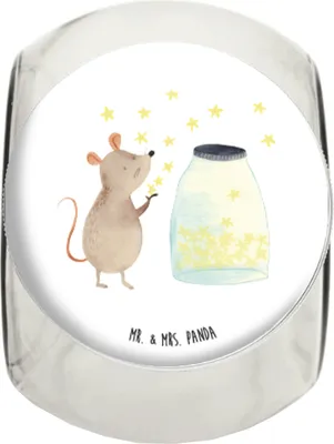 Produktbild von Mr. & Mrs. Panda Kaffeedose Maus Sterne L 870ml - Weiß - Geschenk, Tiermotive, Geburt, Schwangerschaft, Frischhaltedose, Süßigkeitenglas, schraubglas, Geburtstag, Teedose