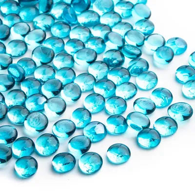 Glassteine 0,44 kg, meerblau, flach, 150 Stück für Vasenfüller