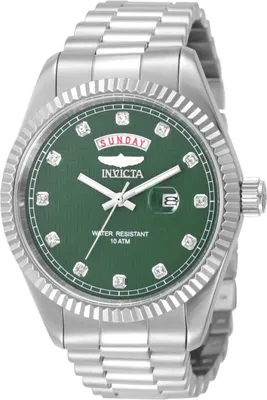 Productafbeelding van Invicta Specialty 51044 Herenhorloge - Quartz uurwerk - Roestvrij staal met een groene wijzerplaat - 43 mm