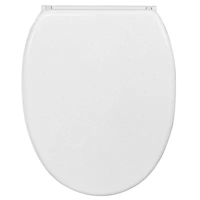 Produktbild von SANILO® WC-Sitz mit Absenkautomatik und Schnellverschluss Glitzer Weiß, Toilettendeckel direkt vom Hersteller, Klodeckel, Klobrille, WC Deckel